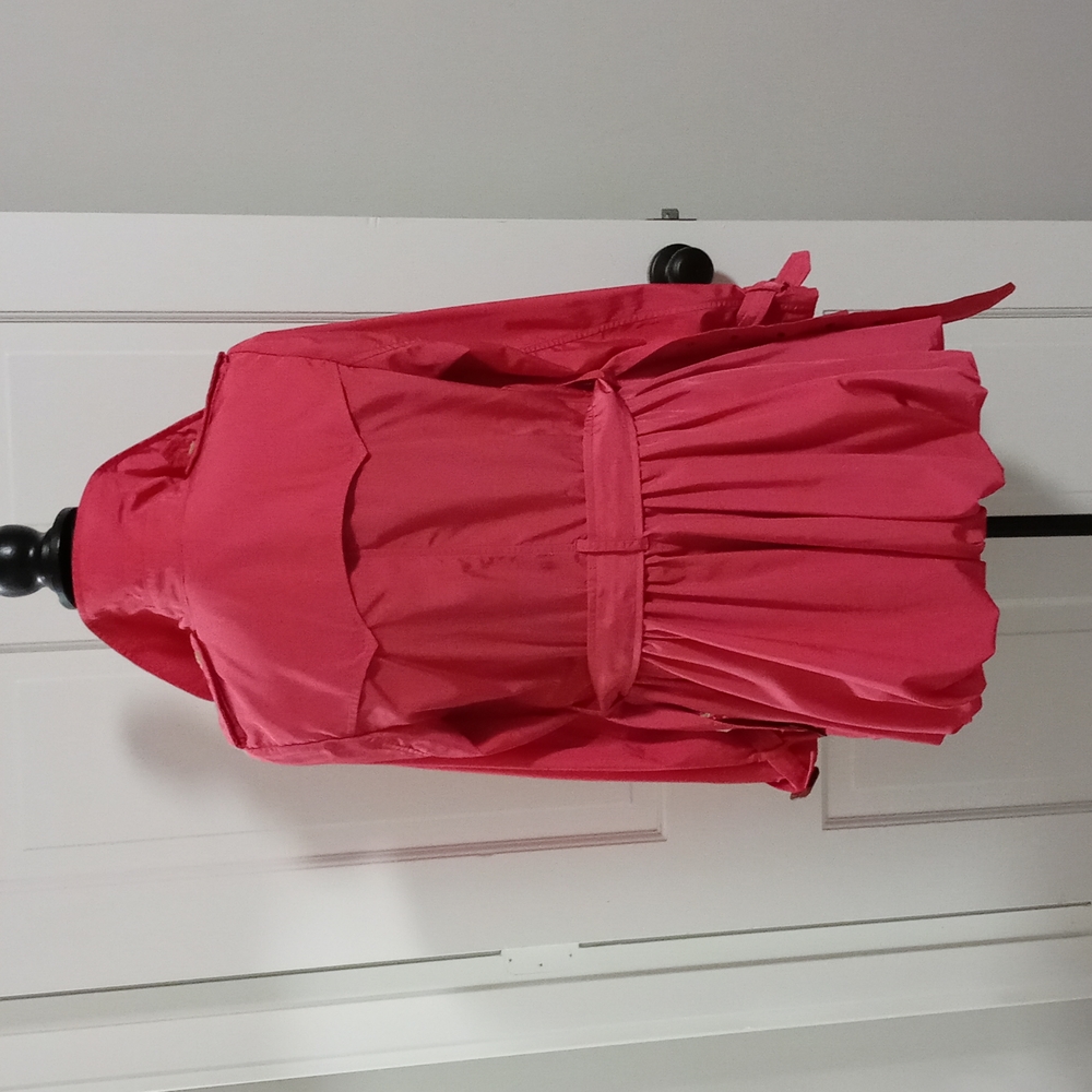 ๐ดSOLD๐ด๐Swiss Exclusive RARE Ralph Lauren๐ - Fuchsia Peplum Raincoat - Picture 5 of 16